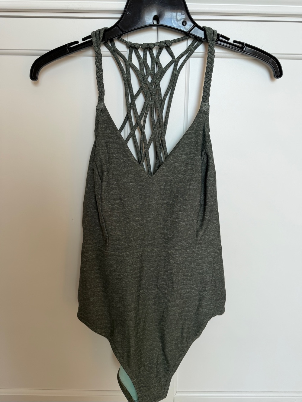 Prana Olive Green Strappy-Back Bodysuit